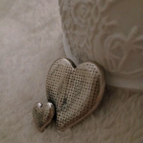 Handmade large silver 925 heart brooch/pendant new