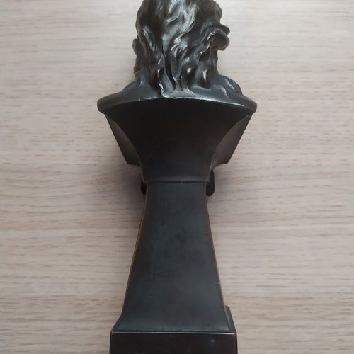 Friedrich Schiller Metal Bust vintage, like new, 18x7 cm