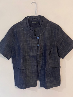 Comma short-sleeve summer jacket bolero, black grey, size M
