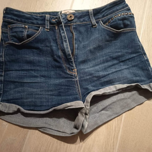 River Island women's denim shorts used, size W30 EU 38, dark blue