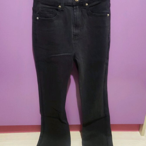 Miss Selfridge flare jeans women's new black XXS