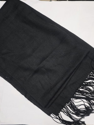 Scarf black unisex 100% viscose new