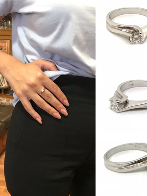 Δαχτυλίδι μονόπετρο λευκόχρυσο 18 καράτια με μπριγιάν 0.34ct