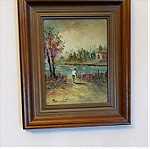  2 Πίνακες Παλαιοί Ζωγραφική με Ξύλινη Κορνίζα σε Άριστη Κατασταση! Υπογεγραμμενη! Ύψος:35εκ Πλάτος:30εκ