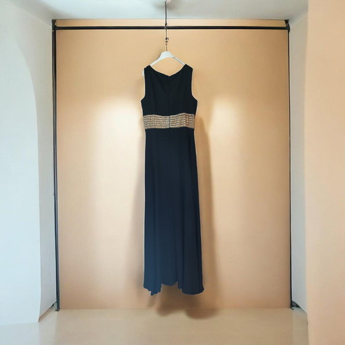 Maxi dress DK frangoulis like new, black with gold transparency, size 50
