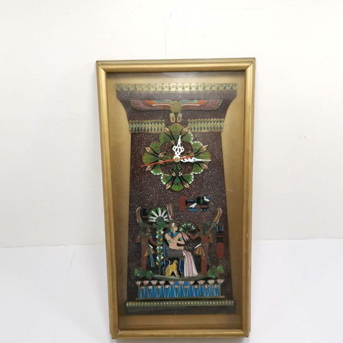 Wall clock with Egyptian depiction used, 1990s