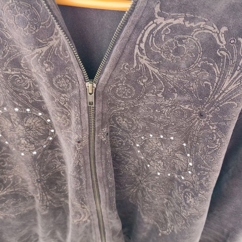 Velvet women's tracksuit used brown, size 4 with embroidery