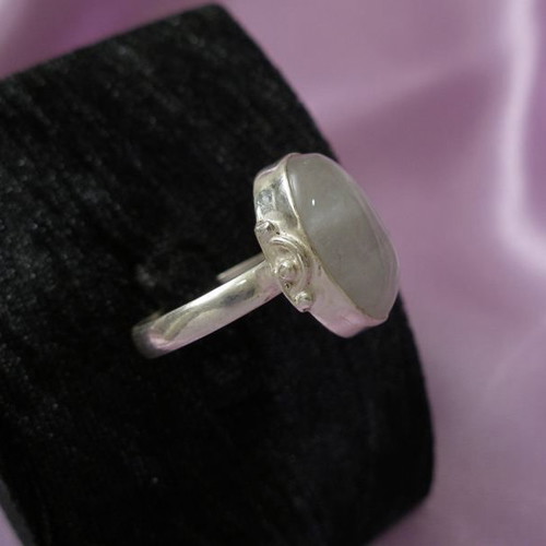 White Opal ring in 925 silver new