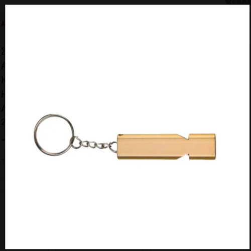 Survival Whistle New Aluminum Alloy Gold With Keyring
