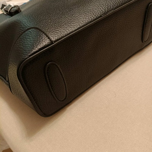 Women's black tote bag shoulder new with grained texture