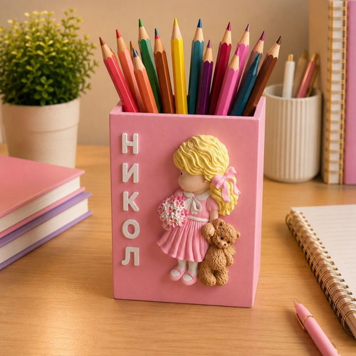 Personalized Pencil Holder New with Cartoon Characters