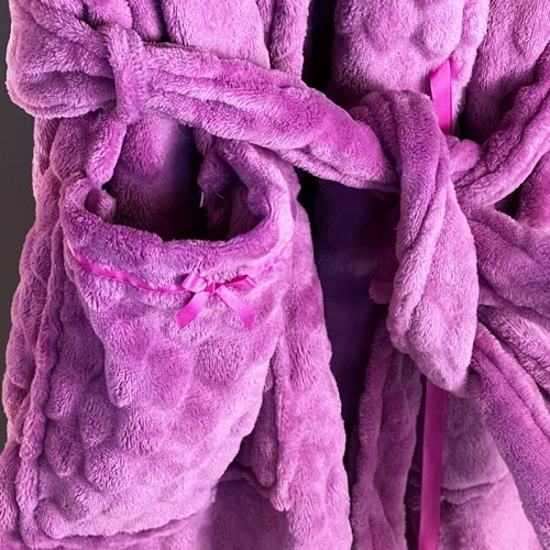Fleece robe bathrobe new pink fuchsia