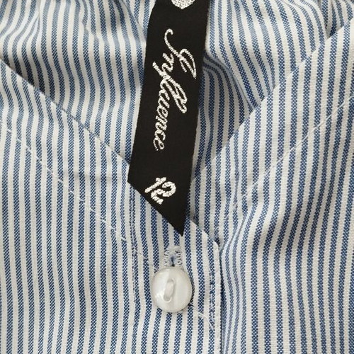 Striped cotton shirt like new, size L, blue and white