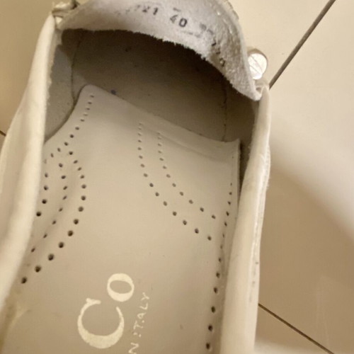 P&Co white leather moccasins new, size 40