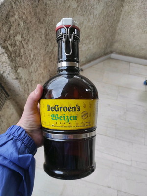 Baltimore Brewing Co. DeGroen's Vintage 1970s Beer Growler με μεταλλική λαβή 0.53 Gallons, κεραμιδί γυαλί 35cm ύψος σαν καινούργιο