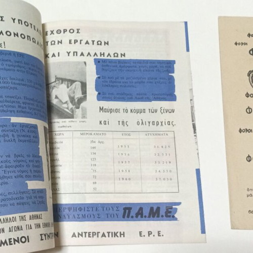 Pandimokratikon Agrotikon Metopon Ellados (P.A.M.E.) 1961 election leaflets