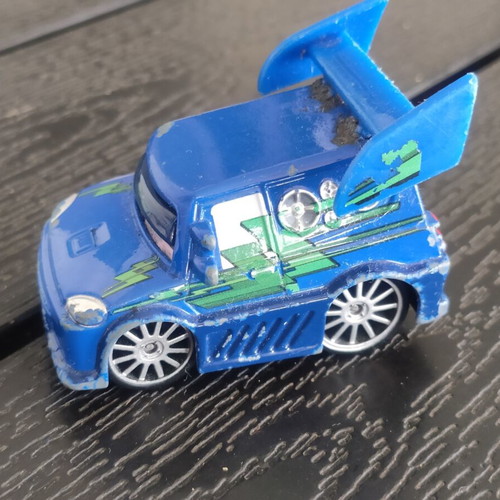 Disney Cars DJ 1:55 scale used, moderate condition with glued spoiler