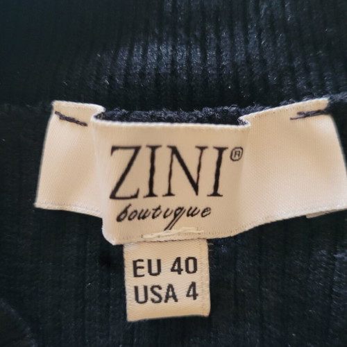Zini women's knit crop top with embroidered stones, like new, black