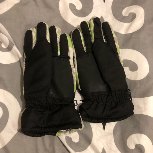 Thick gloves for snow children's size XL used, black and green
