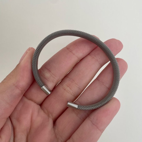 Bracelet cuff like new, silver tone, stainless steel