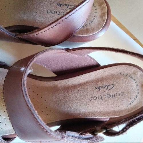 Clarks leather sandals new, adjustable size 37.5, brown