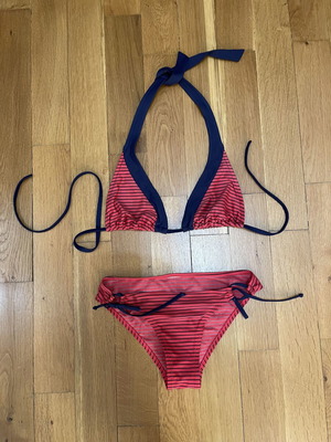 Bikini s.Oliver striped navy blue and red, like new, size S