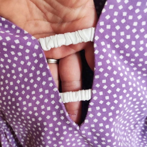 Beach dress like new, purple, very sexy due to neckline