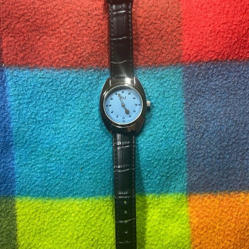 Jsj analog watch with Braille for visually impaired, new, black and blue