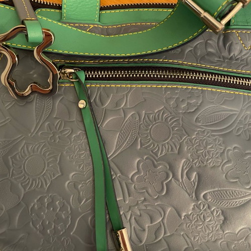 Tous crossbody bag like new, blue embossed leather