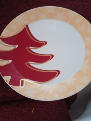 Christmas round serving platter 27cm like new