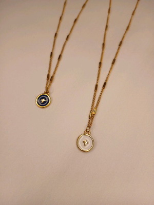 Steel cross pendants new in blue and white color