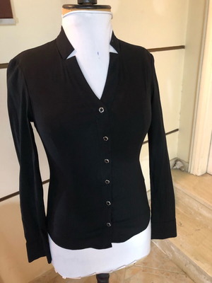 ToiMoi Πουκαμισο Μαύρο Σαν Καινούργιο Μεσατο Με Ορθιο Γιακαδακι