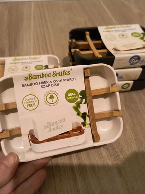 Bamboo Smiles Soap Dishes New, Bamboo and Corn Starch