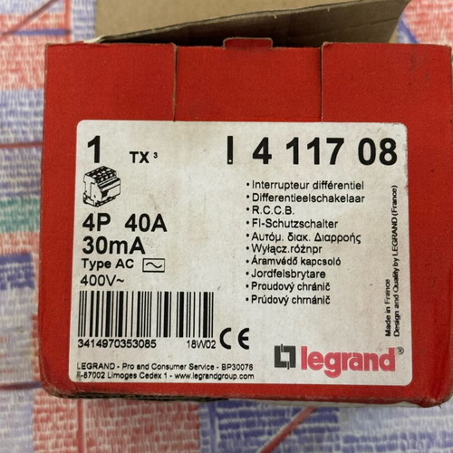 Legrand automatic leakage relay 400V 40A new