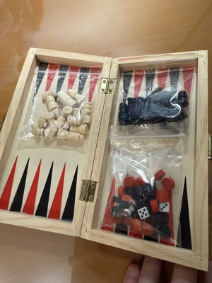 Wooden 3-in-1 Chess, Backgammon & Checkers Set Travel Size new