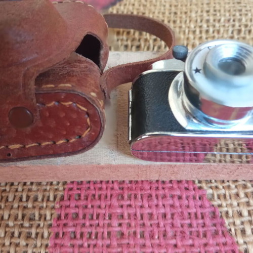 Click subminiature spy camera, vintage Japanese 1950s with leather case