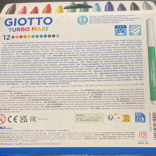 Giotto Turbo Maxi markers set of 12, new