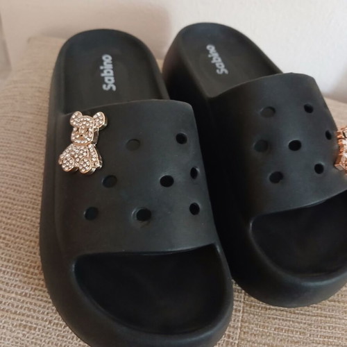 Sabino black slippers size 38