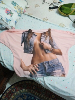 Μπλούζα καινούργια one size ροζ με σχέδιο Ιταλίας