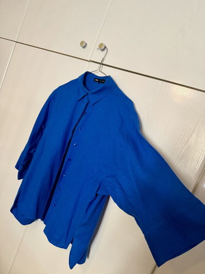 Zara navy linen shirt, M, wide fit, 3/4 sleeves