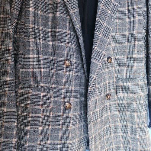 H&M Gray Checked Suit Like New