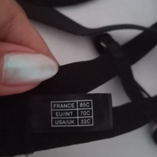 Balconette bra with lace, size 70C EU / 85C FR, black