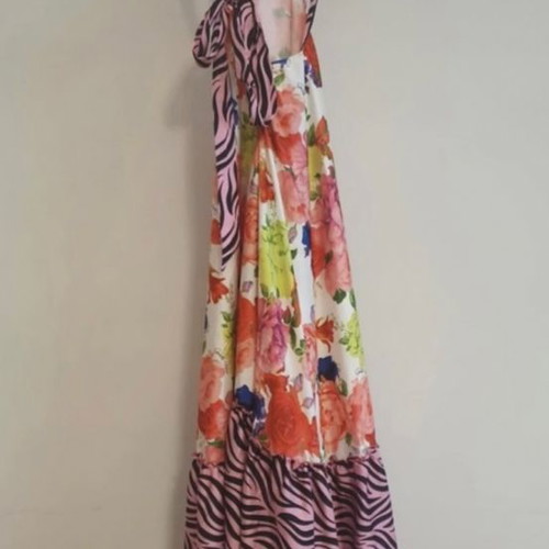 Gaelle Paris dress colorful silk used with open back