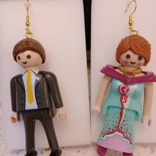 Playmobil earrings!! Mr. & Mrs!