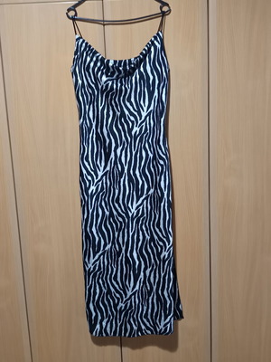 Midi Maxi Slip Dress Zebra Print like new, thin straps