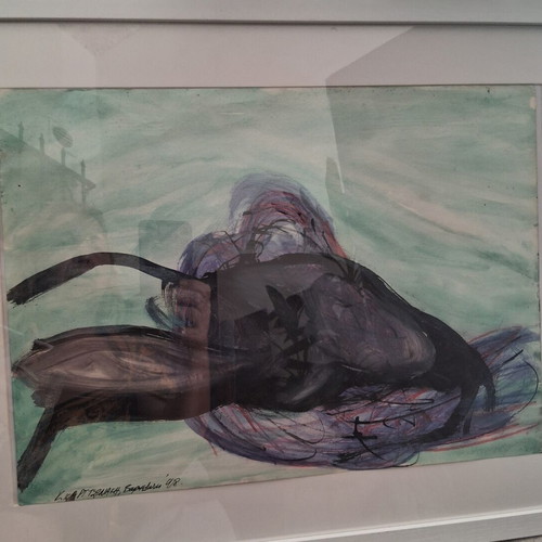 Painting "Γυμνα" framed 40×50cm, like new, signed