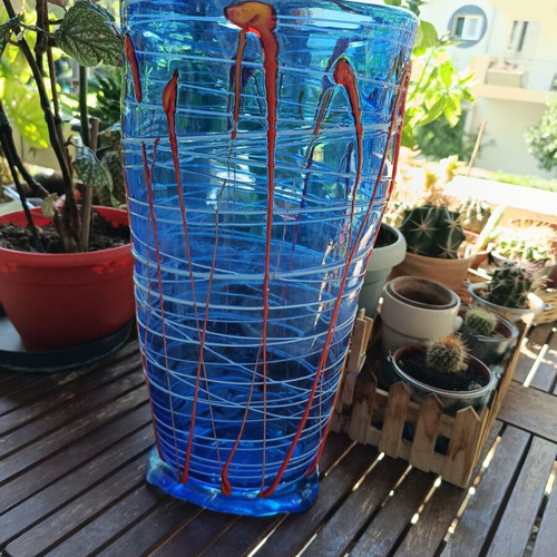 Murano authentic vase, 36.5 cm height, small base chip