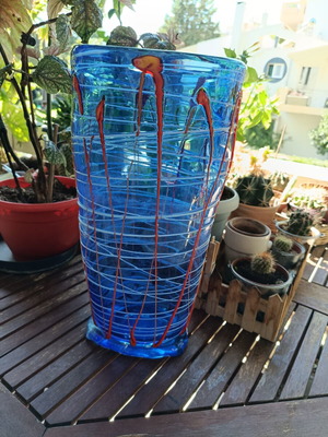 Murano authentic vase, 36.5 cm height, small base chip