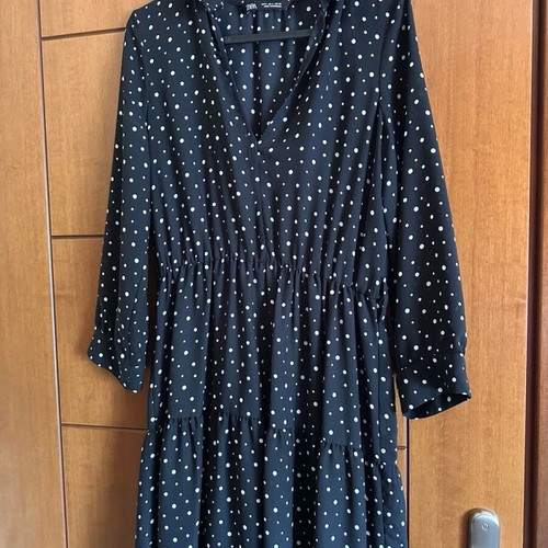 Zara black polka dot dress no S like new