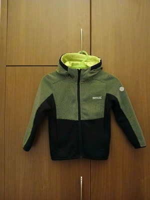 Regatta athletic jacket used for 6-year-old boy, black and green